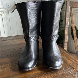Frye Black Leather Winter Boots